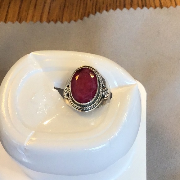 Jewelry - 925 rough raw Ruby ring size 8